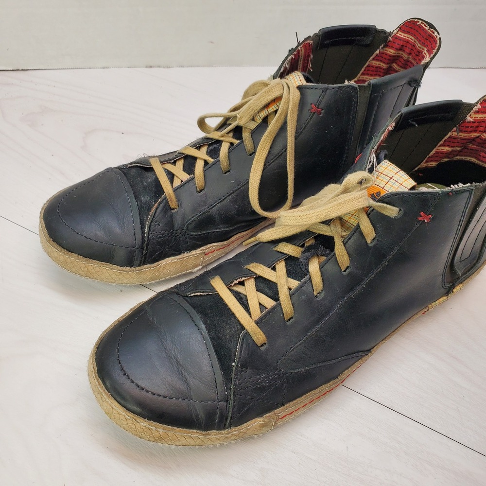 Cushe Shumakers Mark Hi Black Leather High Top‎ Sneakers Mens 12 Casual Urban